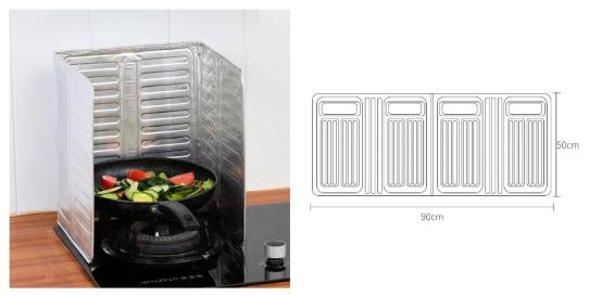 Складной защитный экран для кухонной плиты (90х50 см)