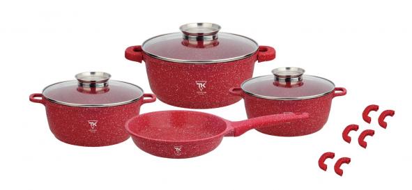 Набор посуды с аксессуарами - Красный (13 предметов)