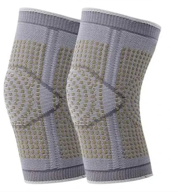 Set genunchiere elastice, auto incalzire genunchi- Gri